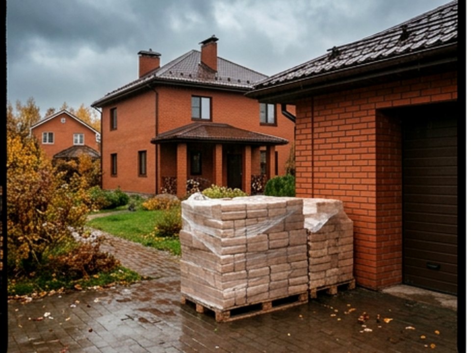 декоративная поленница — Новая улица, 15А, Полушкино